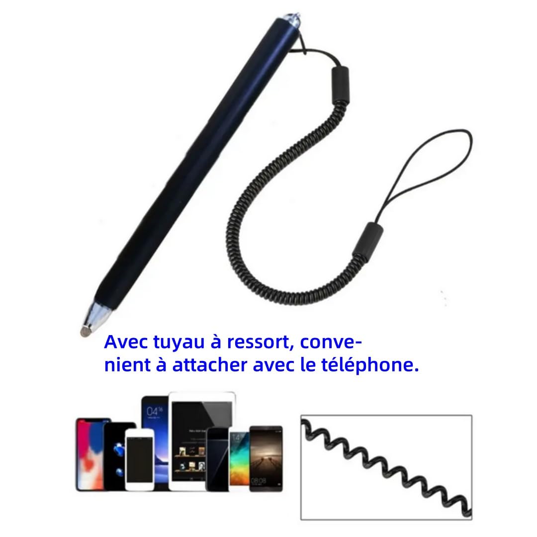 Lot de 2 Stylets rétractables pour écran Tactile Actif Noir