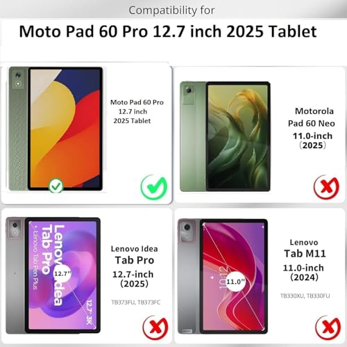 Image of TGK 360 Degree Rotating Flip Cover Case for Moto Pad 60 Pro 12.7 inch 2025 Release Tablet (Green)