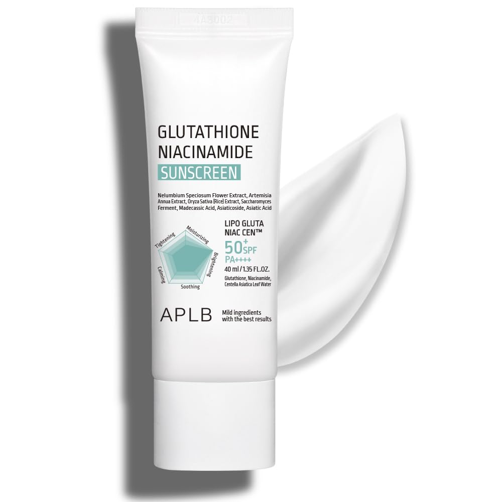 APLB Glutathione Niacinamide Sunscreen SPF 50 | LIPO GLUTA NIAC CEN™ 1.35 FL.OZ/Korean Skincare, Protects & Soothes, Sensitive Skin