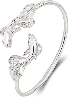 Sterling Silver Bangle Bracelets for Women,Fashion Jewelry Simple Adjustable 925 Silver Cuff Bangles for Women Mom Wife Valentine Mothers Day Gift