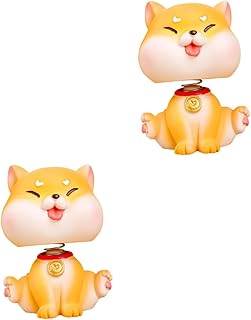 Totority 2 Pçs Desenhos Animados Cão Ornamentos Cabeça De Cachorro Bonecas Animal De Estimação Carro Bobblehead Brinquedo Gato Cão Painel Feng Shui Painel Cabeça Brinquedo Do Cão