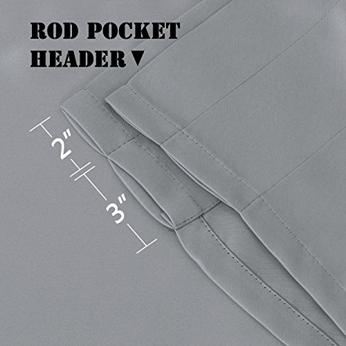 H.versailtex 4 Panels Blackout Curtain Valances For Kitchen Windows/Living Room/Bathroom Privacy Protection Rod Pocket Decoration Scalloped Winow Valance Curtains, 52" W X 18" L, Dove Gray #TOP2