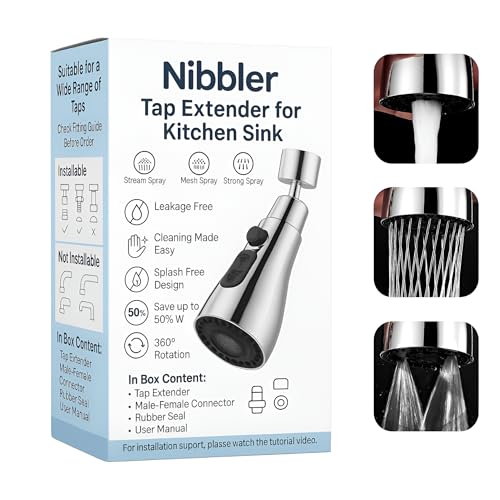 Nibbler ® Tap Extender for Kitchen Sink, Upgrade Your Kitchen with Flexible Faucet with Extension for Convenient Use & Easy Access, Alpha 1