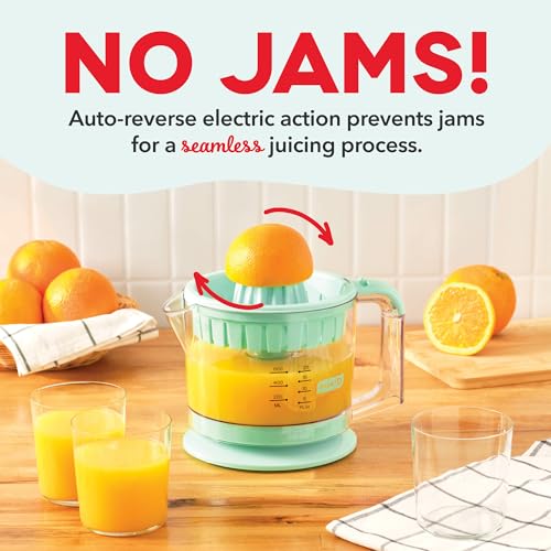 DASH Citrus Juicer, Dual Citrus Cones, 20 fl. oz. Capacity, 25 Watts