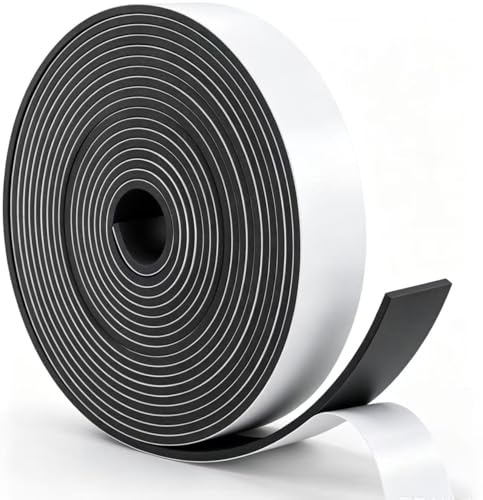 Single Sided Foam Tape Heavy Duty Waterproof, 2 Inch Wide x 1/4 Inch Thick EVA Foam Insulation Tape, Black Weather Stripping for Doors and AC Windows Seal, Soundproof 16.5ft