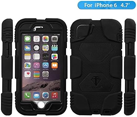 iPhone 6 case,ACEGUARDER Brand snowproof waterproof dirtproof shockproof cover case with Kickstand and Locking Belt Swivel Clip for iPhone 6 4.7-inch (Black/Black)