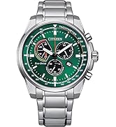 Citizen Orologio Uomo Brycen Eco-Drive, Cronografo Al Quarzo, Cassa In Acciaio, Quadrante Marrone E Cinturino In Pelle, Vetro Minerale