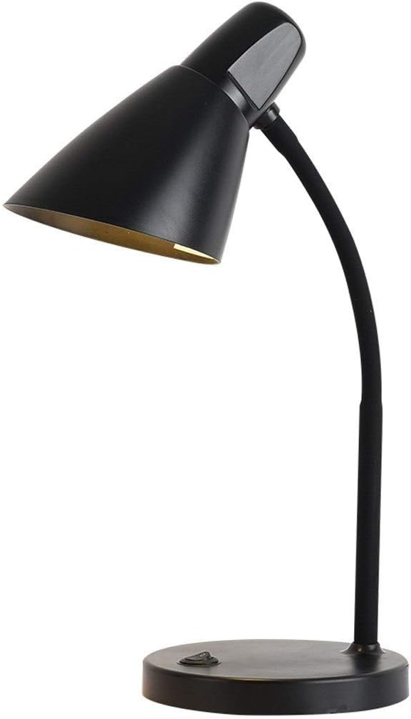 LED Desk Lamp Student Eye Protection Learning Lamp LED Desk Reading Lamp, Simple Bedside Lamp Plug-in Three-Stage Dimming Table Lamp Reading Lamp (Color : Black)