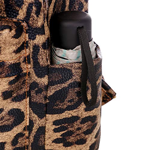 foshan Mochila feminina fashion de leopardo, bolsa de ombro para viagem de couro sintético
