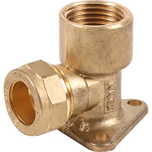 Compression Wallplate Elbow 15mm x 1/2, Diameter 15mm, 1 in Pack