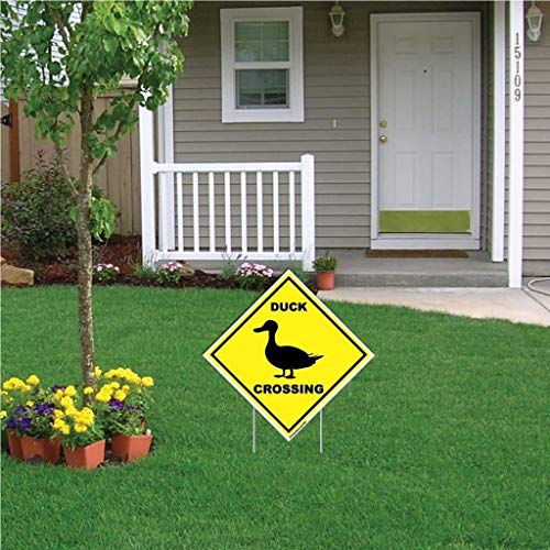 Victorystore Yard Sign Outdoor Lawn Decorations: Duck Crossing Sign - 22 Inches Diamond Shaped #TOP2