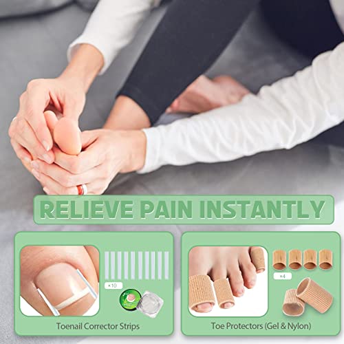 Ingrown Toenail Treatment Kit, Ingrown Toenail Removal Kit, Ingrown Toenail Tool Kit, Ingrown Toenail Corrector Strips, Ingrown Toe Nail File Lifter And Toenail Clippers For Seniors Thick Nails, Pedicure Tool Kits #TOP4