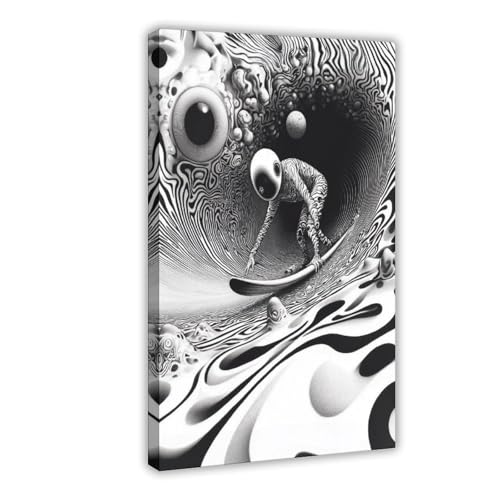 Poster sur toile psychédélique surfant de qualité supérieure 40x60