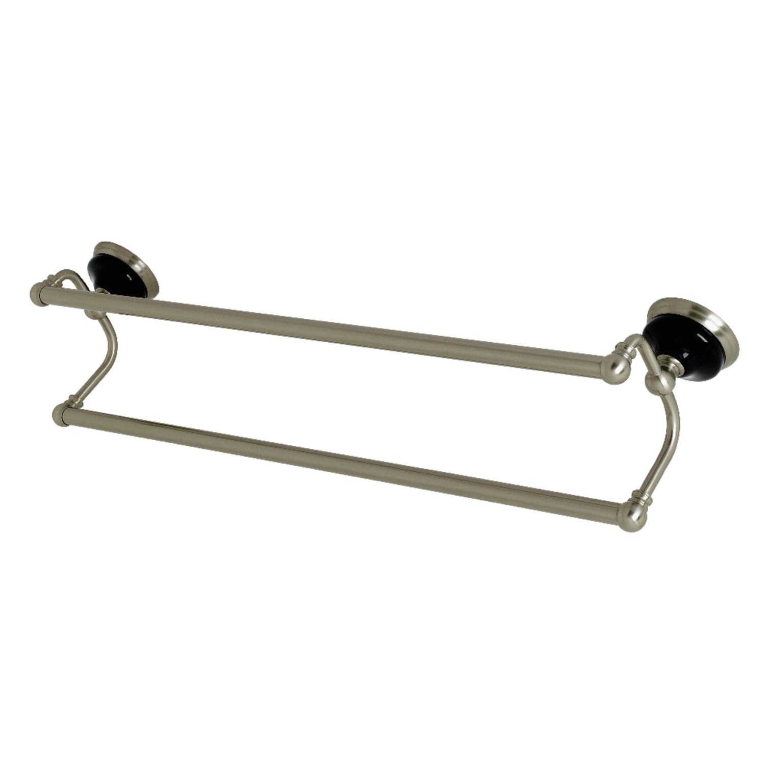 Porte-serviette double mural nickel brossé support drap de bain pour rénovation maison