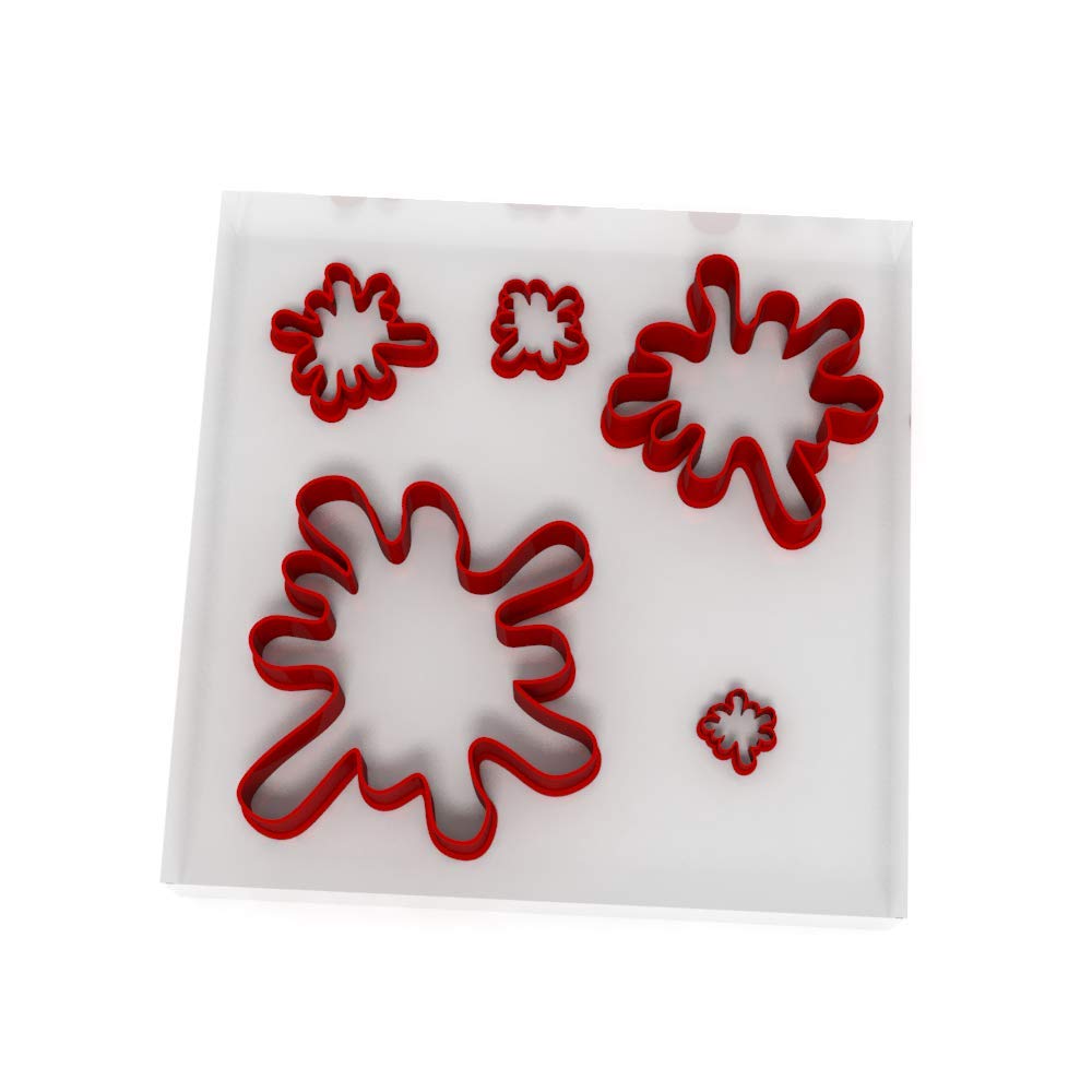 Paint Splat Shape Cutters | Set of 5 Plastic Cutter for Baking, Fondant, Clay, Pastry, Icing, Jewellery (1.5/2/3/5/8CM)