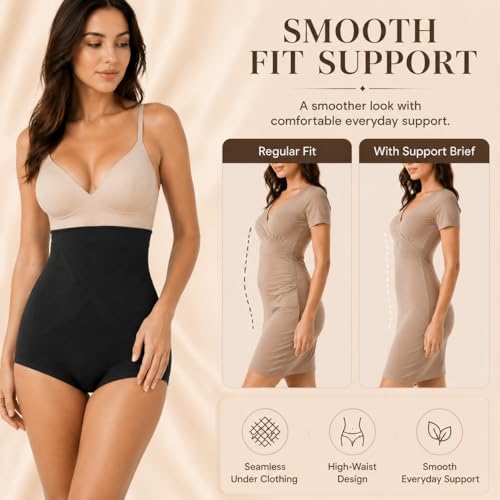 Image of DREAM SLIM Women's High-Waist Seamless Body Shaper Briefs Tummy Control Panty Butt Lifter Shapewear Slim Waist Trainer