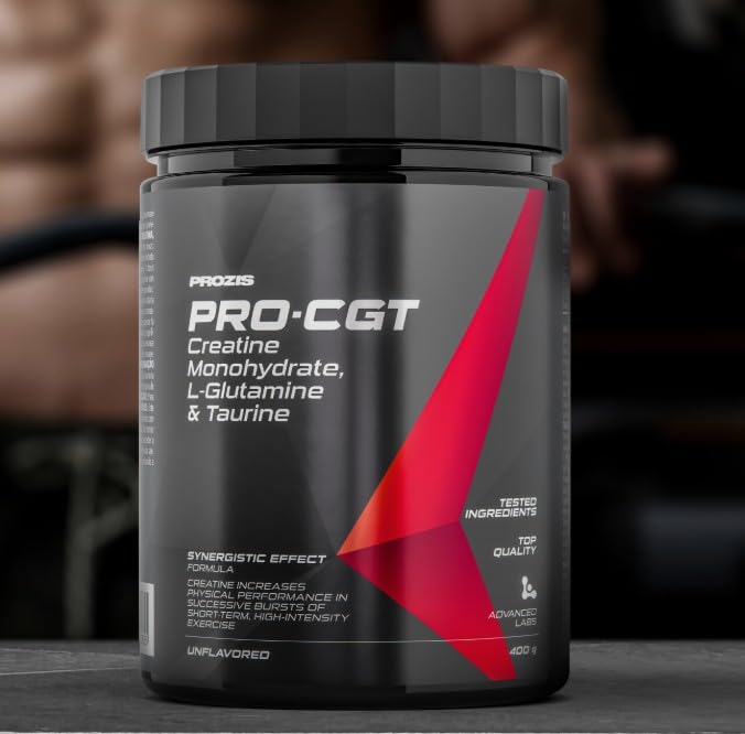 Prozìs Pro CGT 400 gramos - Creatina + Glutamina + Taurina - Mezcla para aumentar fuerza y potencia - Multi Sabores (natural)