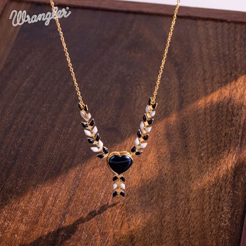 Montana West Wrangler Gold Western Y Necklace for Women Statement Boho 14K Black Agate Country Jewelry WNS-1059BK by Montana West - Image 5