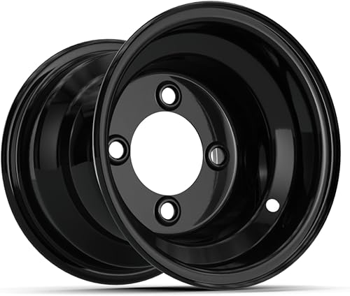 GTW Gloss Black Steel Golf Cart Wheel  8x7  Centered  4x101.6mm Bolt Pattern