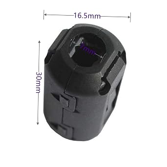 20pcs Inner 7mm 0.28inch Filter Ferrite Bead Ferrite Clamps Chokes Ferrite Snap Ferrite Core Ferrite Clips Black