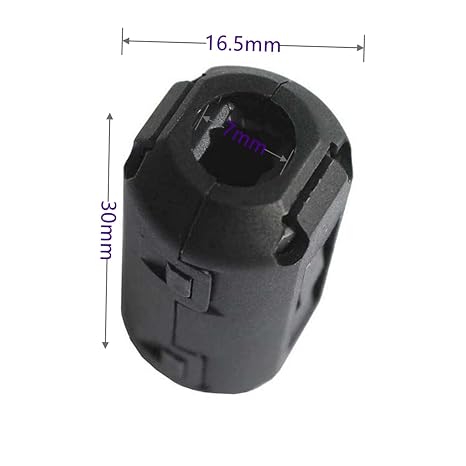 20pcs Inner 7mm 0.28inch Filter Ferrite Bead Ferrite Clamps Chokes Ferrite Snap Ferrite Core Ferrite Clips Black