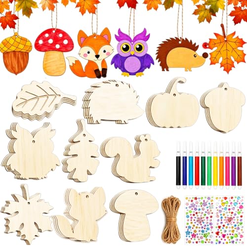 Herbst Basteln DIY Holzanhänger zum Bemalen