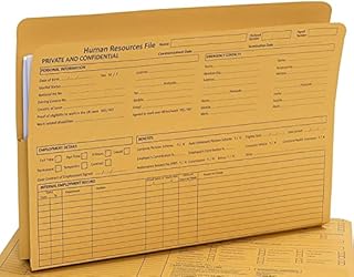 50 x Custom Forms Premium Human Resources Yellow Foolscap File 315 GSM Pre-Printed - Personal Staff Emplyee Folder Professional Legal File