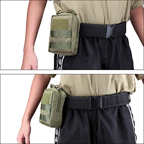AMYIPO MOLLE Pouch Multi-Purpose Compact Tactical Waist Bags Small Utility Pouch (Green (2 PCS)) - Thumbnail 7