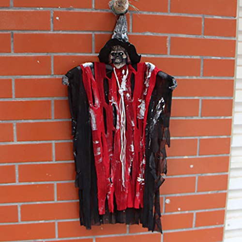 CMrtew Halloween Decorations, 24.55 Inch Halloween Ghost Hanging, Ghost Lights with Sound-Controlled Lighting, with Special Sound Effects, Scary Creepy Indoor/Outdoor Decor (Red) - Thumbnail 5
