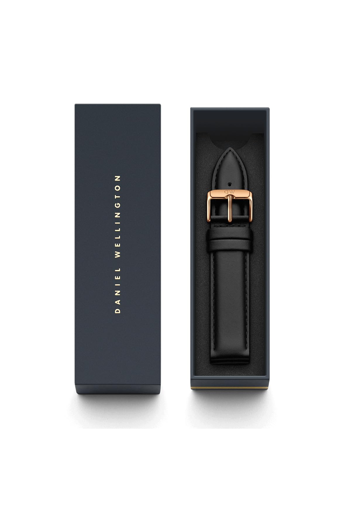 Daniel Wellington Classic Sheffield Cinturino Uomo, 20mm, in Pelle, Nero/Oro Rosato