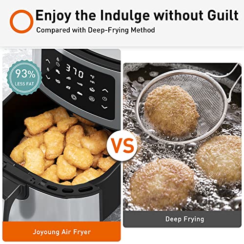 Joyoung JY-570 5.8 Quart Stainless Steel Multi Tasker Detachable Double Basket Air Fryer with LED Touchscreen and 8 Built In Smart Programs, Black - Thumbnail 5