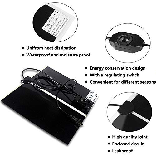 2 Pack Reptile Under Tank Heating Pad, Hermit Crab Heater With Temperature Control, Waterproof Adjustable Terrarium Heat Mat Warmer For Gecko Snake Lizard Turtle Tortoise Spider Frog (11 X 11 Inch) #TOP1