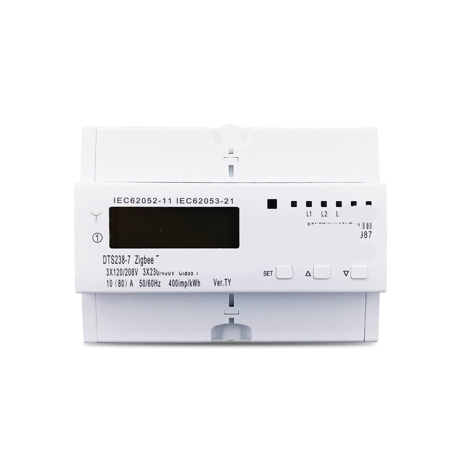Compteur d'énergie intelligent triphasé 80A avec passerelle sans fil rail Din
