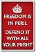 Produktbild Freedom Is In Peril Defend It With All Your Might Motivational Red - motivational inspirational quotes fridge magnet - Kühlschrankmagnet