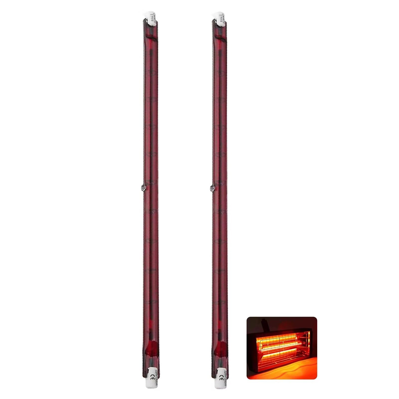 R7S Halogen Bulb 254mm 1300W Dimmable, J-Type R7S Halogen Light Bulb, 1300lm, Double-Ended Push Fit Linear Lamp, 1300W J254 Infrared Tube, No Flicker, 220V Quartz Heat Lamp, 360° Beam Angle, 2 Packs