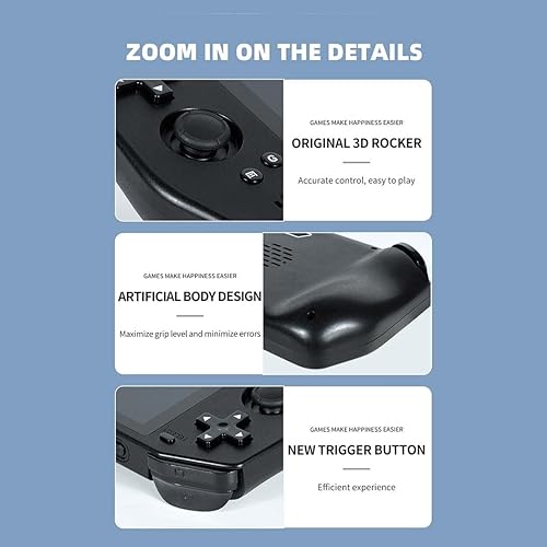 Miniatura 8 de OYDL X28 Handheld Retro Handheld Game Console, 5.5-Inch T618 CPU 4G+64G Retro Arcade Portable Nostalgic Video Game Consoles for Kids Adults, Support