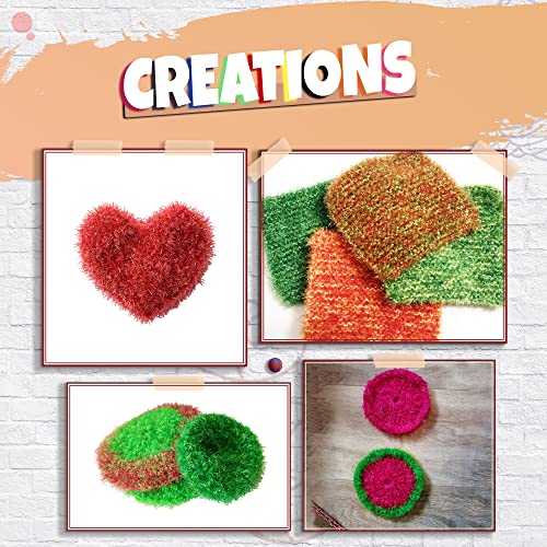 Tyh Supplies 33 Skeins Scrubby Yarn For Dishcloths - Multi-Colored, 100% Polyester Material For Knitting, Crocheting, And Dishwashing - 66 Yards Per Skein With A Diverse Selection Of Colors #TOP3