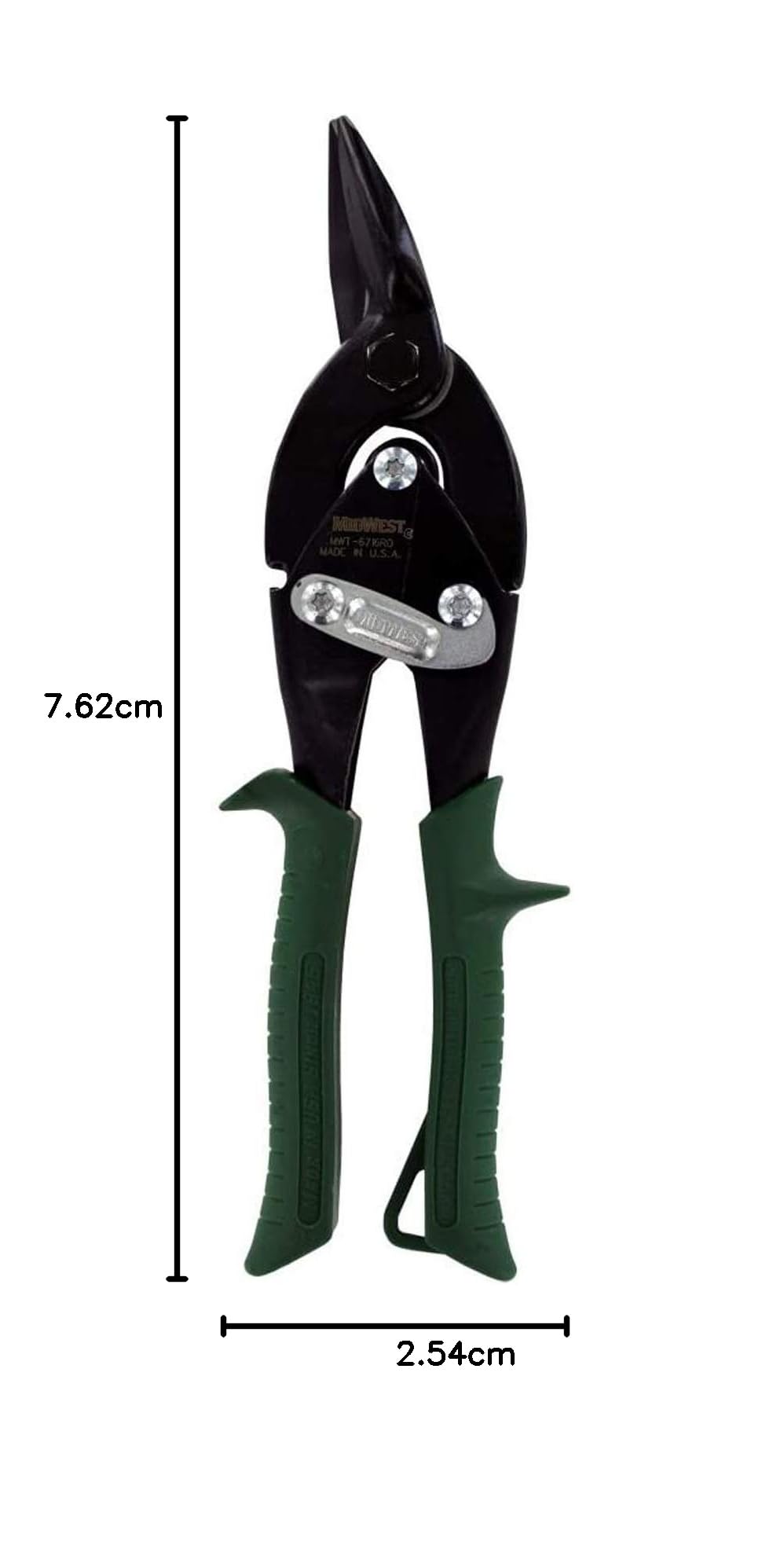 MIDWEST Blackout Series - Tijeras de hojalata regulares de corte derecho, fabricadas en los Estados Unidos - MWT-6716RO