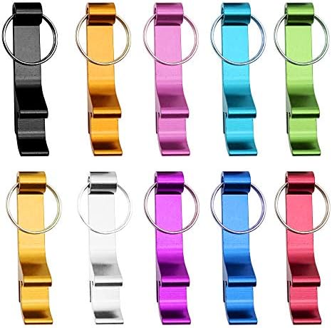 10 Pack Aluminum Beer Bottle Opener Keychain Palm Tree Mini Bottle Openers Keys Collector EDC Pocket Keyring Funny Gift