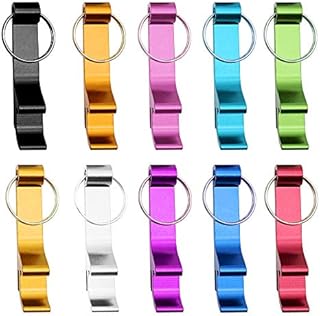 10 Pack Aluminum Beer Bottle Opener Keychain Palm Tree Mini Bottle Openers Keys Collector EDC Pocket Keyring Funny Gift