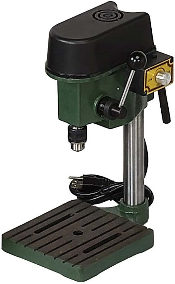 DYNAMIC 110V Bench Drill (PW-110-DP) | Compact Design, 100W Power | 1" (2.5 cm) Drilling Stroke | Ideal for Wood & Metal | Dependable Workshop Tool