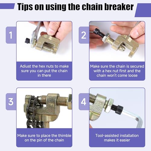 CILOYU 35 Chain with Chain Breaker Compatible with Minibike Coleman CT100U CC100X Baja Doodlebug DB30 Motovox MBX10 MBX11 Predator 97cc 100cc Mega Moto MM-B80 105cc Go Kart Powersports Parts 140 Links
