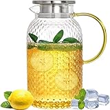 ✅ GROSSE KAPAZITÄT - Unser Krug hat ein Fassungsvermögen von 1.8L, was bedeutet, dass Sie mehrere Gäste gleichzeitig unterhalten können, indem Sie eine große Menge Eistee zubereiten. Hauspartys? Bring sie an! Es eignet sich für eine Reihe von Getränken wie Eistee, heißem Tee, mit Früchten angereichertem Wasser, kalt gebrühtem Kaffee, Sangria und jeder Art von Cocktail usw.