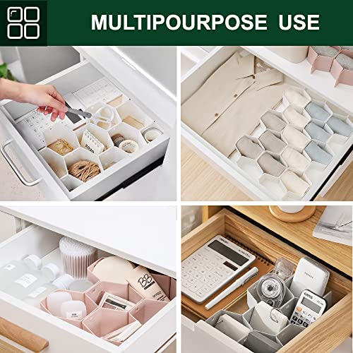 Hyggeware Underwear Sock Organizer, Honeycomb Drawer Organizer Divider For Clothing, Diy Plastic Adjustable Grid Dresser Drawer Organizers For Baby Cloth,Belts, Ties, Clothing, Makeup (2Pink) #TOP5