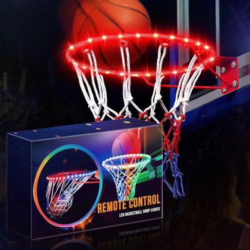 Jspotib LED Basketball Hoop Lights, Remote Contral Basketball Goal Accessories Light Up Hoop Rim, 16...