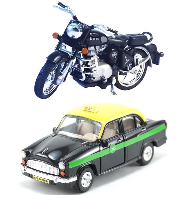 Tzoo Technology and You Pack of 2 Ambassador Taxi & Rugged Bullet Bike Toys Vehicle Set | Pull Back Action Vehicles Toys | Friction Powered Vehicles for Kids | Birthday Gift - Multicolor (B0CZP552NQ) Amazon Price History, Amazon Price Tracker