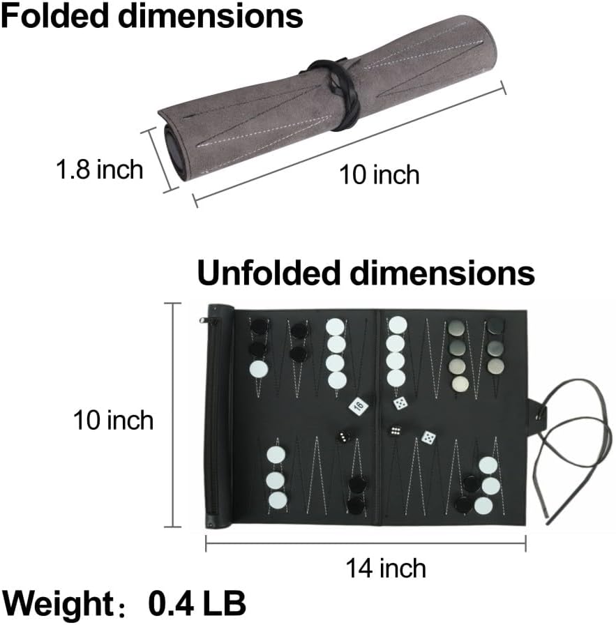 Backgammon Set for Adults, Backgammon Travel Set, Wrinkle-Resistant Foldable Chess and Checkers, Fun Outdoor Games for Family and Friends, Ideal Travel Game Set
