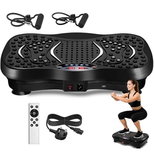 Image of Vibration Plate Exercise Machine | Lymphatic Drainage Machine for Weight Loss & Muscle Recovery | 99 Speed Levels, 5 Auto Modes & Bluetooth Speaker | Remote & Resistance Bands