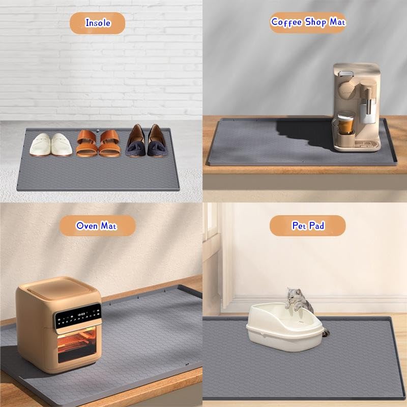 2 Piezas Alfombrilla de Silicona para Debajo del Fregadero 34" X 22" Impermeable para Cocina y Baño miniatura 6