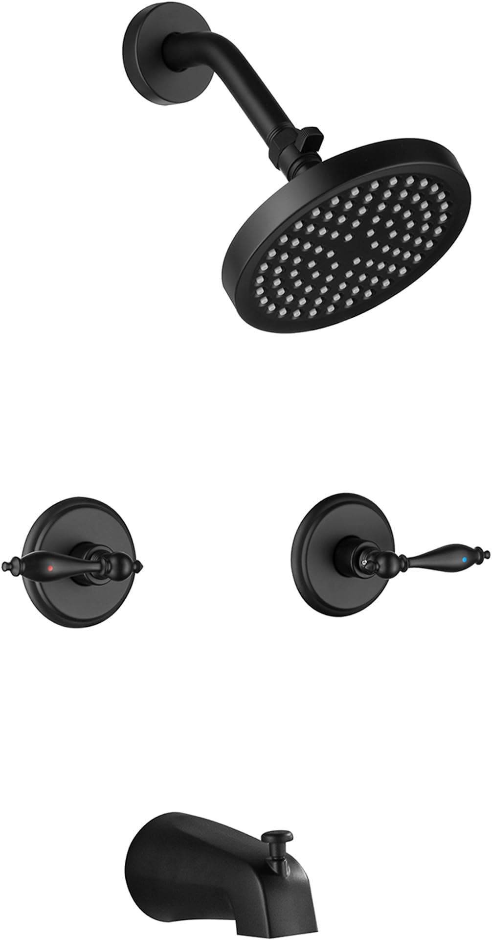 Kingston Brass KB245AX Twin Handle Tub and Shower Faucet with Decor ...